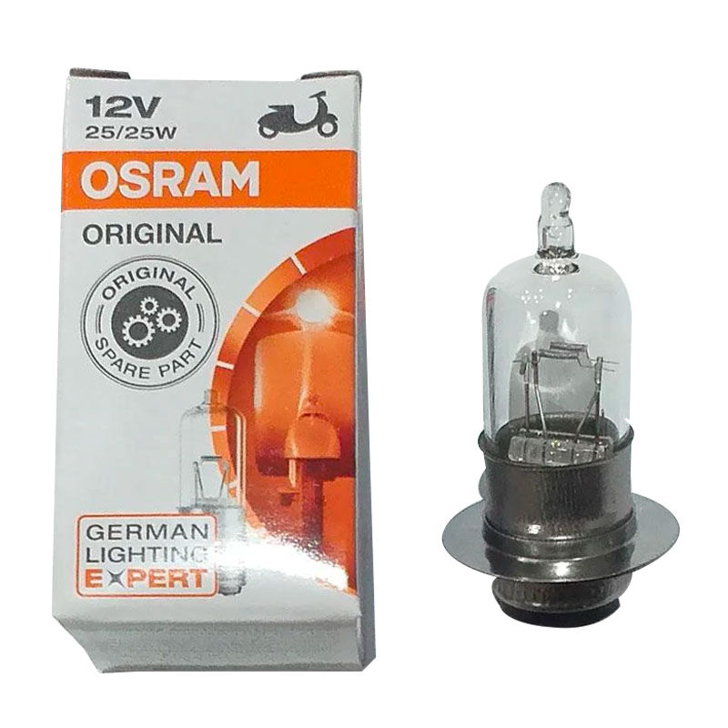 Đèn Osram Halogen-M5(T19)-12V-25/25W | 62335RV - Dream, Wave, Wave Alpha, Fu 1 - 100 bóng/hộp , 1.000 bóng/thùng