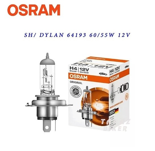 [OR64193] Đèn Osram Halogen-H4-12V-60/55W | 64193 - SH Ý + VN, @, Dylan, Attila, AB 2013, Vision, SH mode - 100 bóng / Thùng